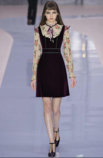 Robe Années 40 Velours Fleurs - Louise Vintage