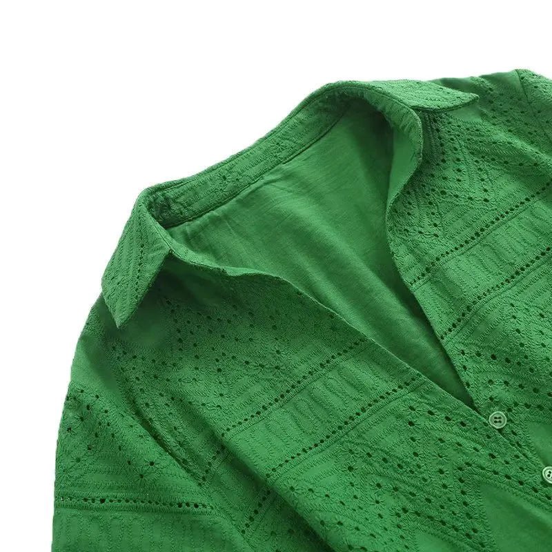 Robe Années 40 Verte Marguerites - Louise Vintage