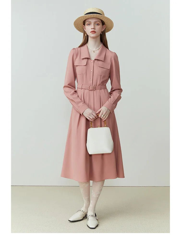 Robe Années 40 Vintage Rose Pale - Louise Vintage