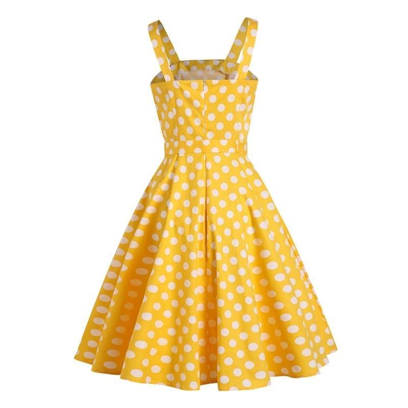 Robe Années 50 Jaune a Pois - Louise Vintage