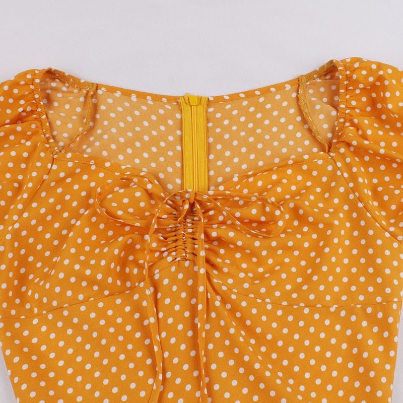 Robe Années 50 Jaune Petits Pois - Louise Vintage