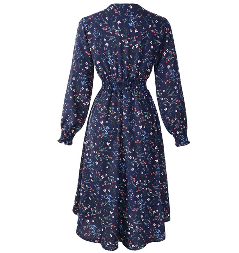 Robe Années 60 Elastique Fleurs - Louise Vintage