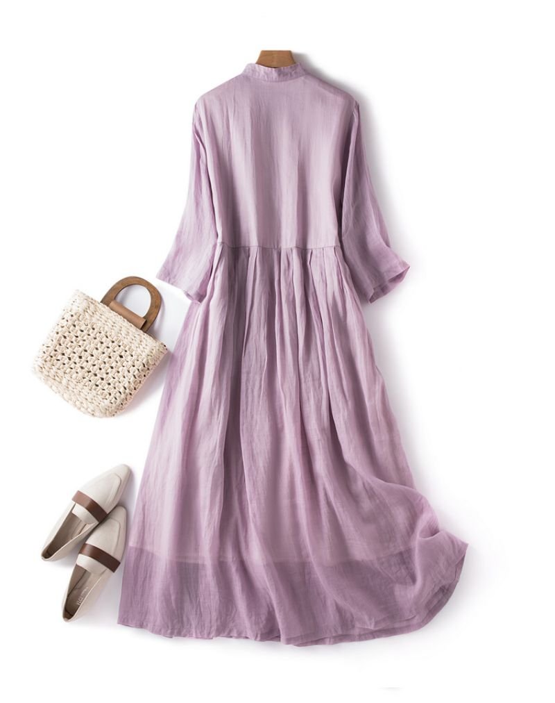 Robe Années 70 Lavande - Louise Vintage