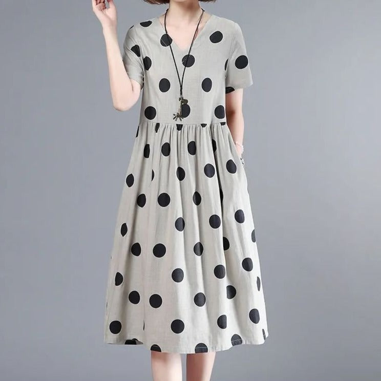 Robe Années 70 Pois - Louise Vintage