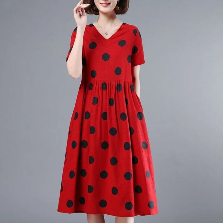 Robe Années 70 Rouge - Louise Vintage