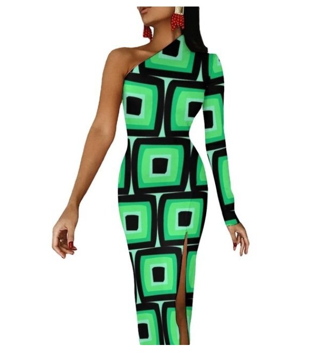 Robe D'été Vintage Verte Et Blanche Années 60/70 - Taille M/L 40/42 - Neuf Sans étiquette