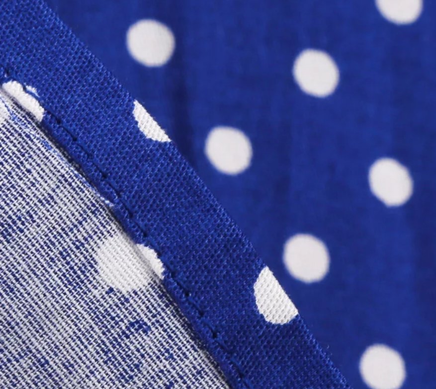 Robe Bleu a Pois Blanc Vintage - Louise Vintage