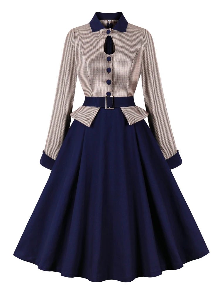 Robe Bleu Marine Année 50 - Louise Vintage