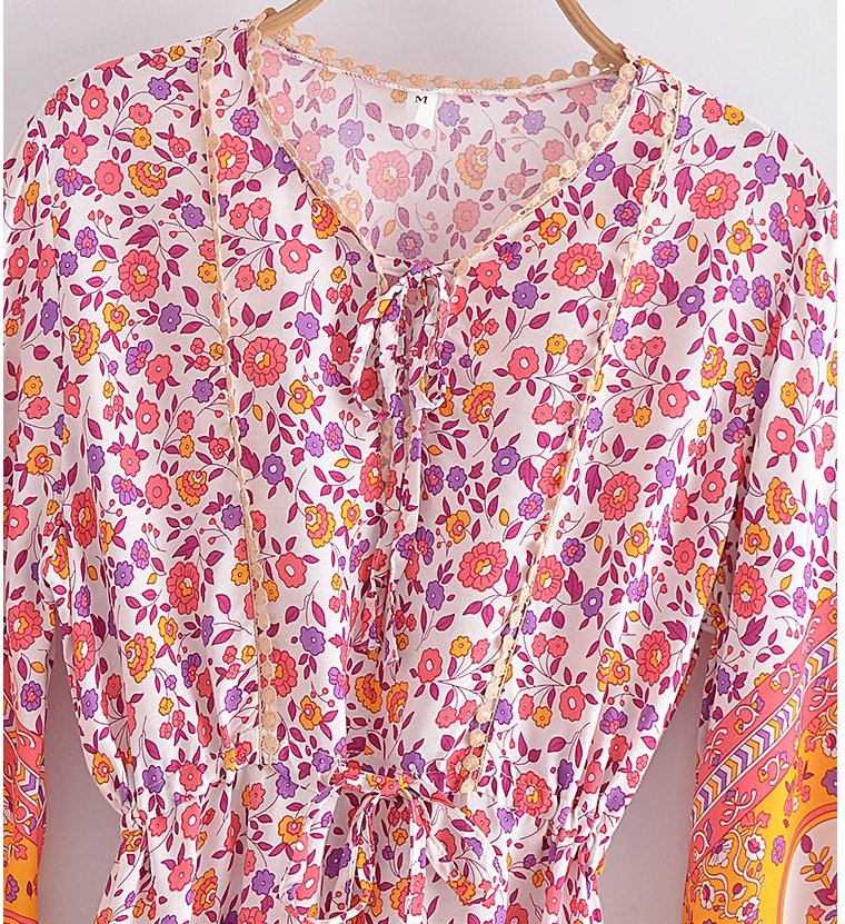 Robe Bohême Fleurs Années 70 - Louise Vintage
