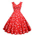 Robe Cerise Année 50 Femme - Louise Vintage