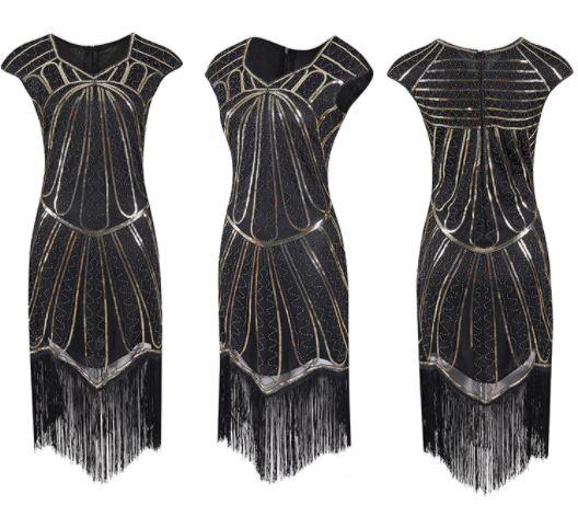 Robe Charleston Années 20 Or - Louise Vintage