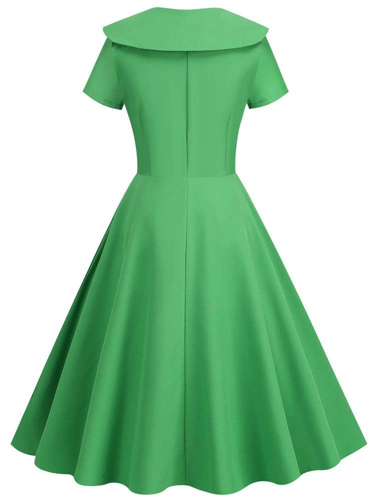 Robe Cocktail Année 50 Verte - Louise Vintage