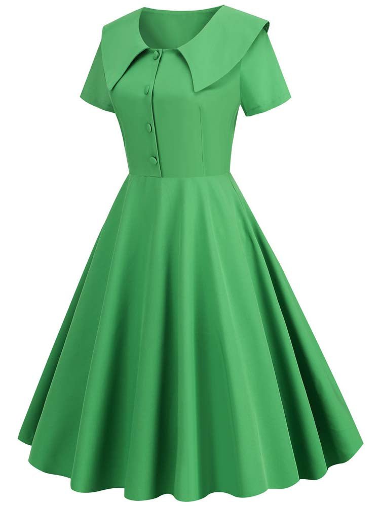 Robe Cocktail Année 50 Verte - Louise Vintage