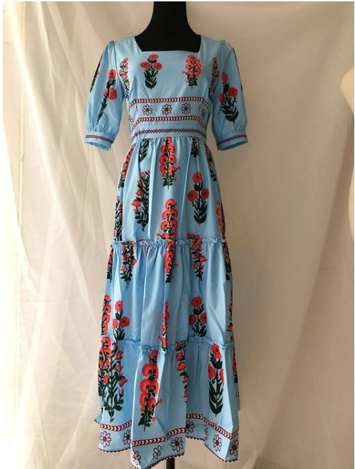 Robe Courte Vintage Fleurie Bleu - Louise Vintage