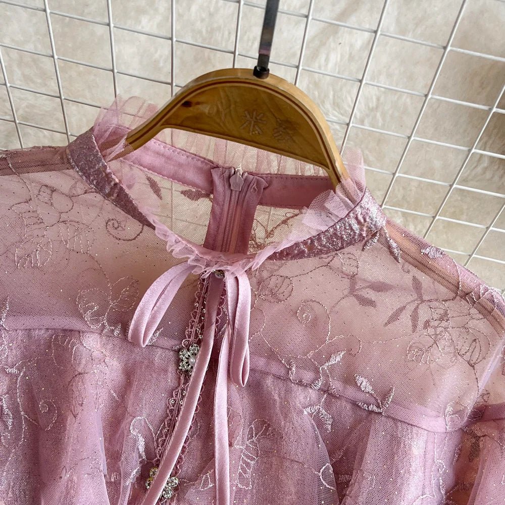 Robe Courte Vintage Fleurie Rose - Louise Vintage