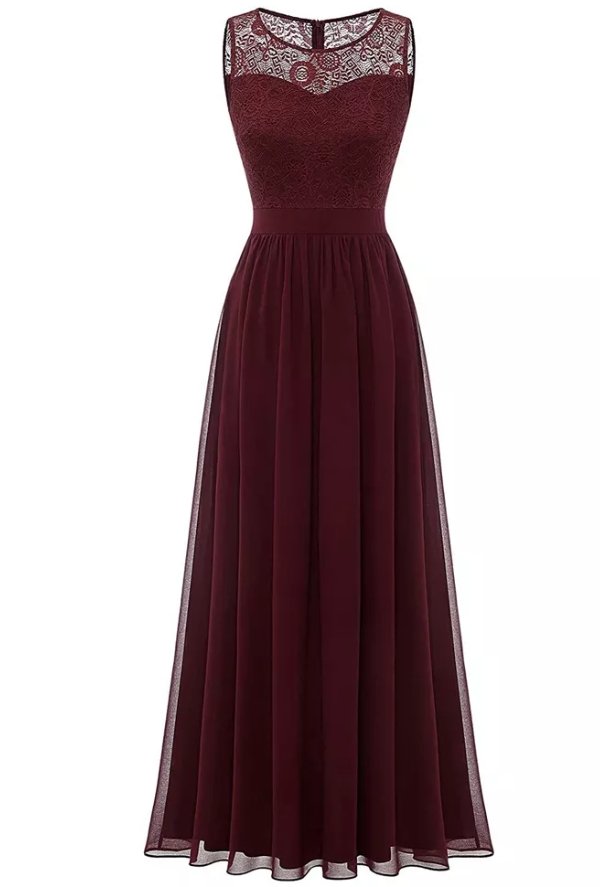 Robe de Soirée Année 50 Bordeaux - Louise Vintage