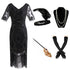 Robe de Soirée Années 20 Noir Argent (Avec Accéssoires) - Louise Vintage