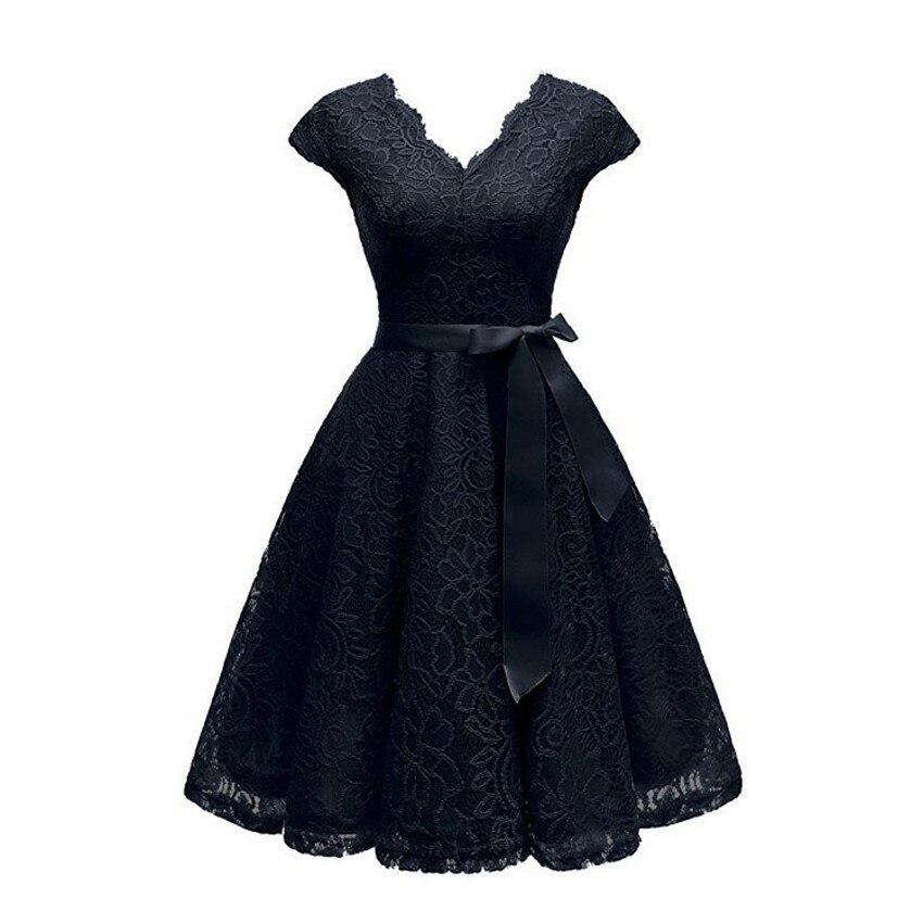 Robe de Soirée des Années 50 Dentelle Noir - Louise Vintage