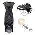Robe de Soirée Style Année 20 Noire (Avec Accéssoires) - Louise Vintage