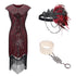 Robe de Soirée Style Année 20 Rouge (Avec Accéssoires) - Louise Vintage