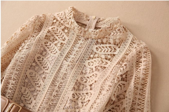 Robe Dentelle Rose Pale Vintage - Louise Vintage