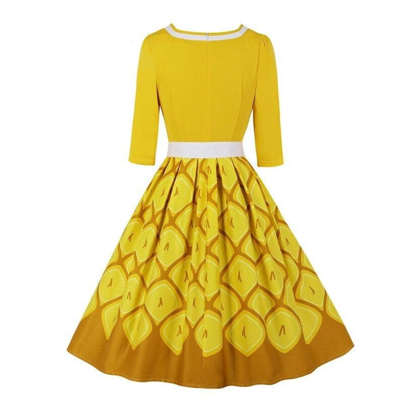 Robe des Années 50 Grande Taille Jaune - Louise Vintage