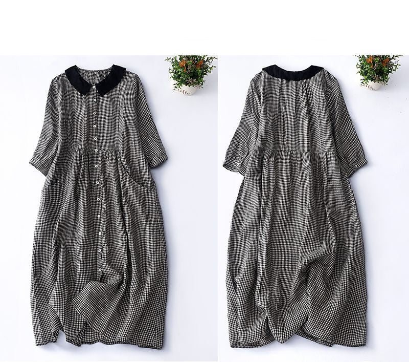 Robe des Années 70 à Carreaux - Louise Vintage