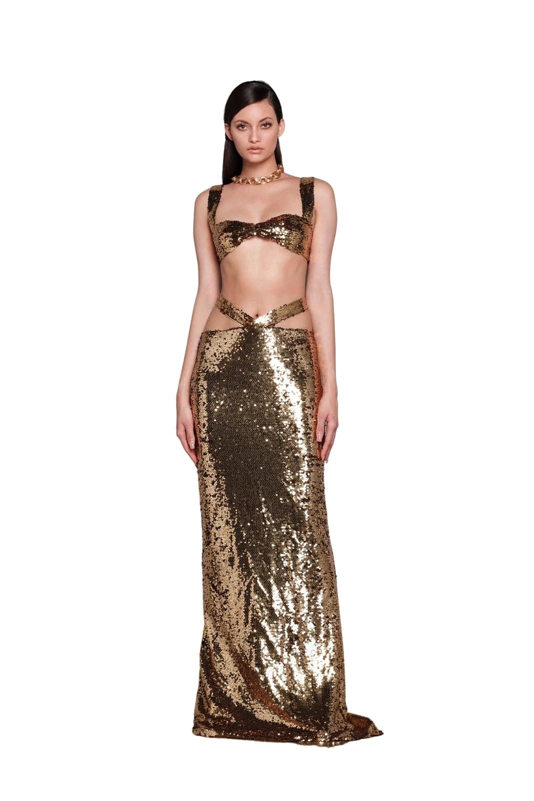 Robe Disco Année 70 Dorée - Louise Vintage