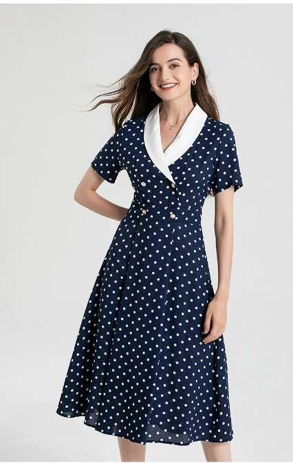 Robe Droite à Pois Vintage - Louise Vintage