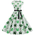 Robe Evasée Vintage Blanche Pois Fleurs - Louise Vintage