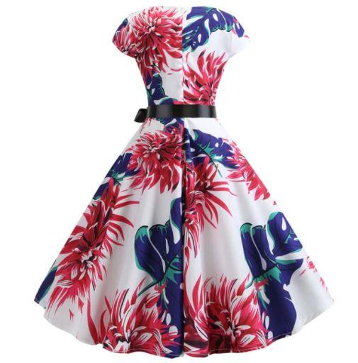 Robe Evasée Vintage Grosses Fleurs - Louise Vintage