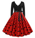 Robe Evasée Vintage Rouge Pois Noirs - Louise Vintage