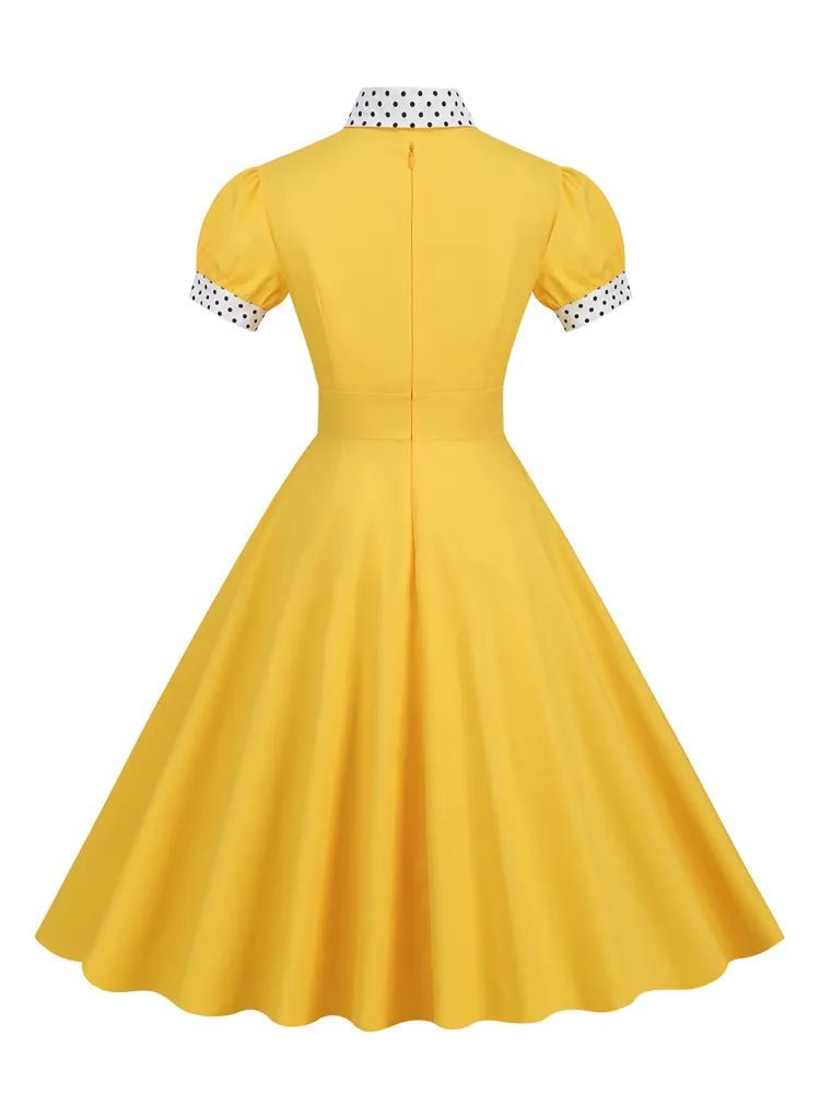 Robe Femme Années 50 Jaune - Louise Vintage