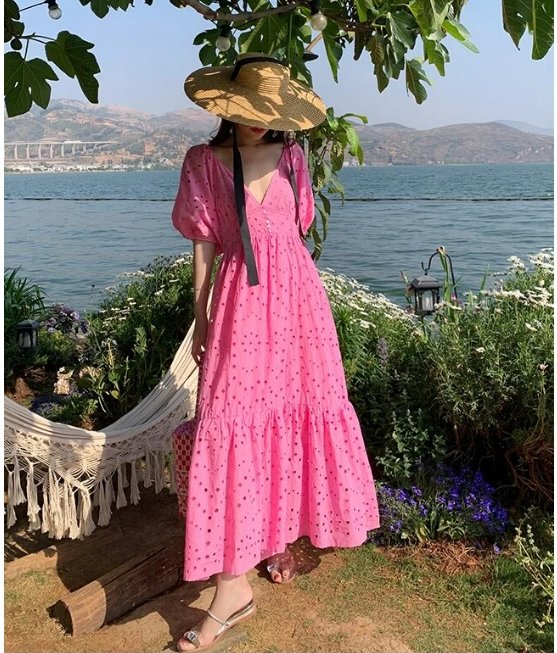 Robe Femme Rose Années 40 - Louise Vintage