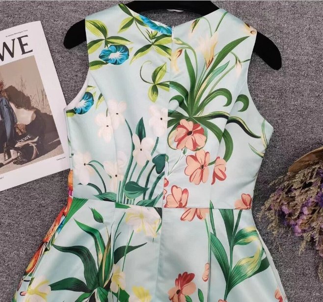 Robe Fleurs Années 40 Menthe - Louise Vintage