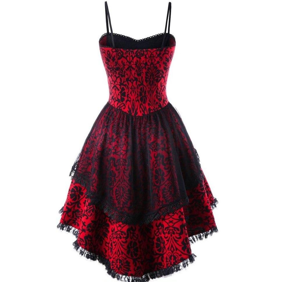Robe Gothique Vintage Année 50 Rouge - Louise Vintage