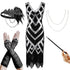 Robe Inspiration Année 20 Noire Argent (Avec Accéssoires) - Louise Vintage
