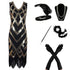 Robe Inspiration Année 20 Noire et Or (Avec Accéssoires) - Louise Vintage