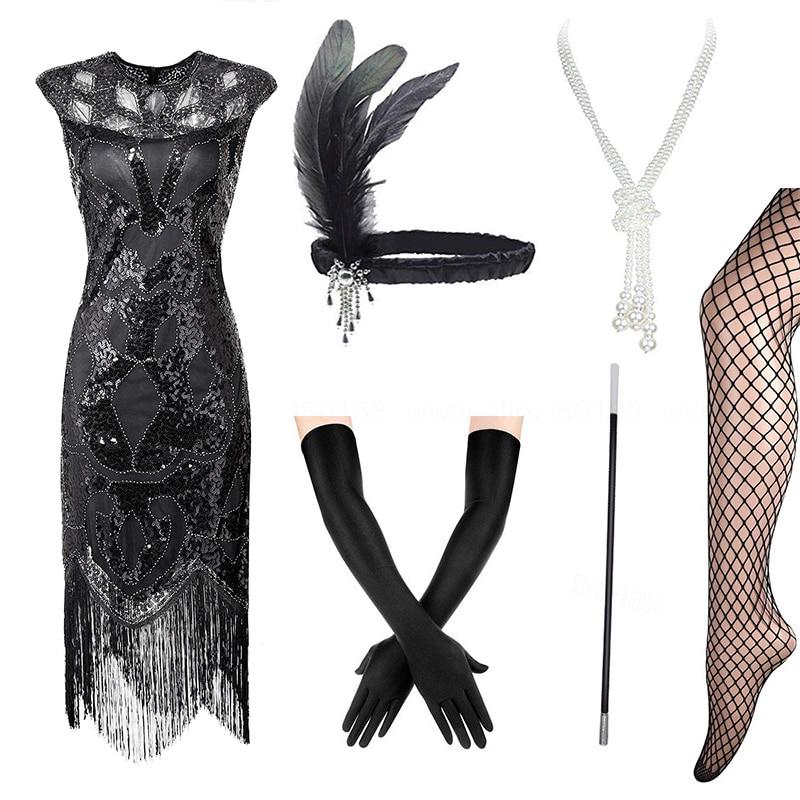 Robe Inspiration Années 20 Noir - Louise Vintage
