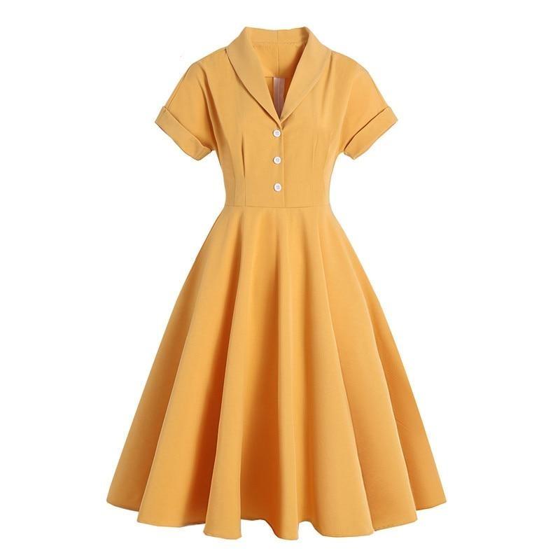 Robe Jaune Année 50 - Louise Vintage