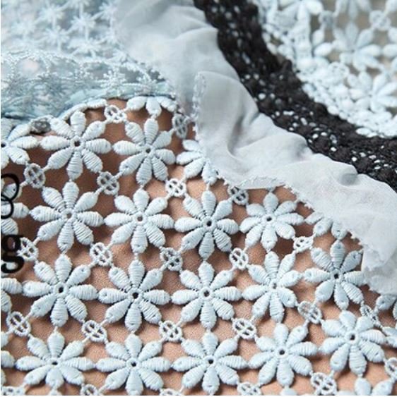 Robe Longue a Volant Vintage Bleue - Louise Vintage