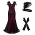 Robe Longue Année 20 Gatsby Bordeaux (Avec Accéssoires) - Louise Vintage