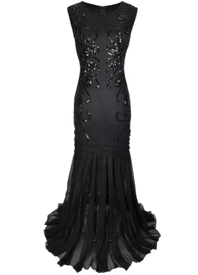 Robe Longue Année 20 Noire - Louise Vintage