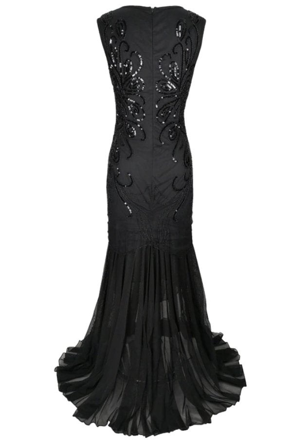 Robe Longue Année 20 Noire - Louise Vintage