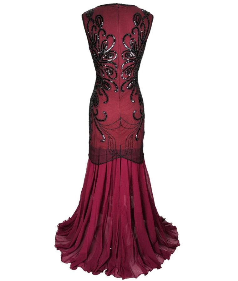 Robe Longue Année 20 Rouge - Louise Vintage