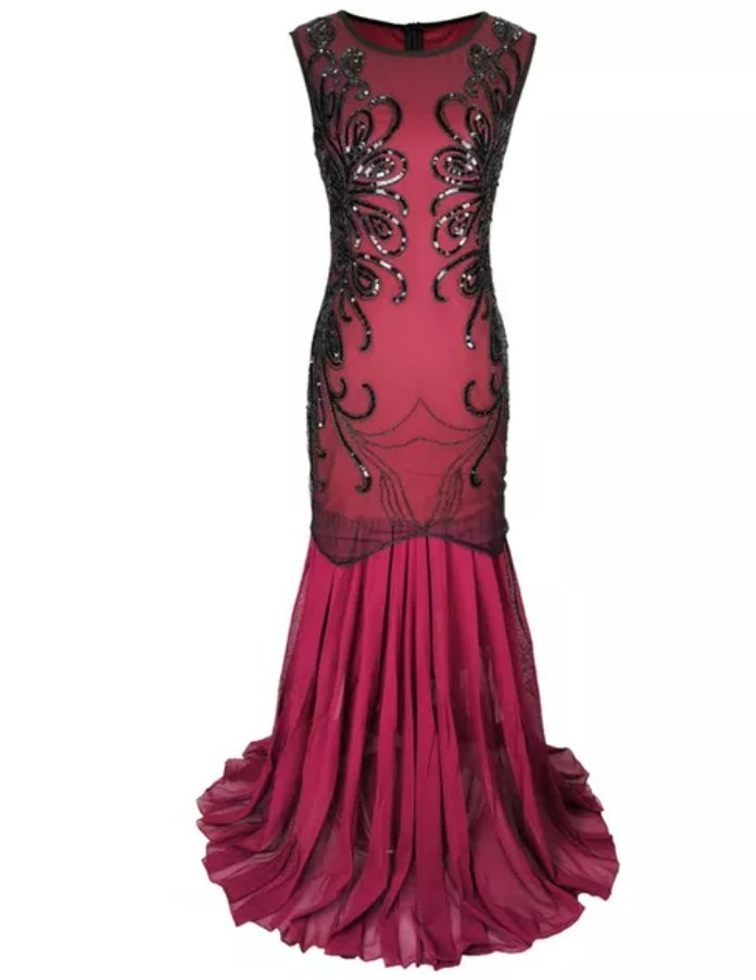Robe Longue Année 20 Rouge - Louise Vintage