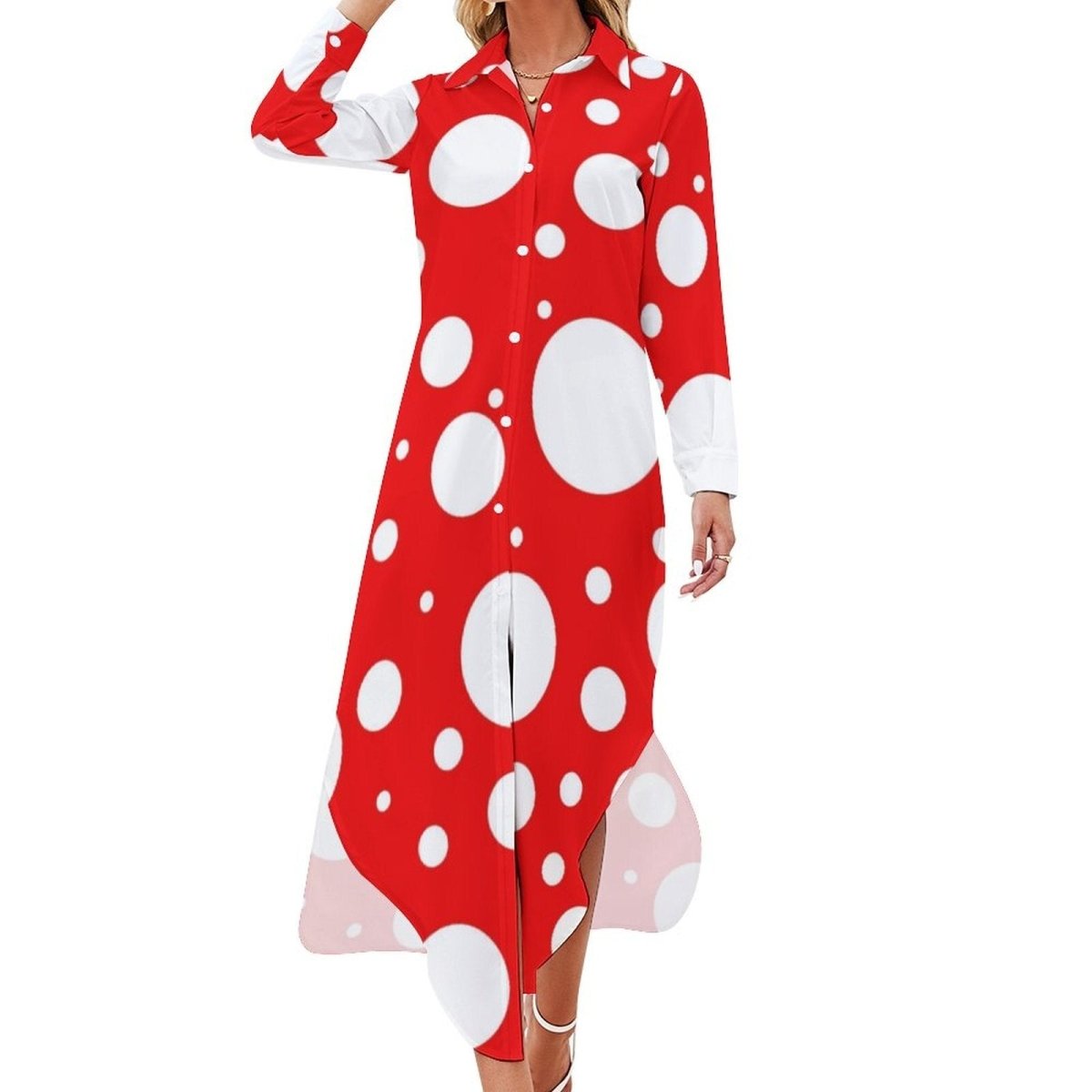 Robe Longue Année 70 Rouge - Louise Vintage