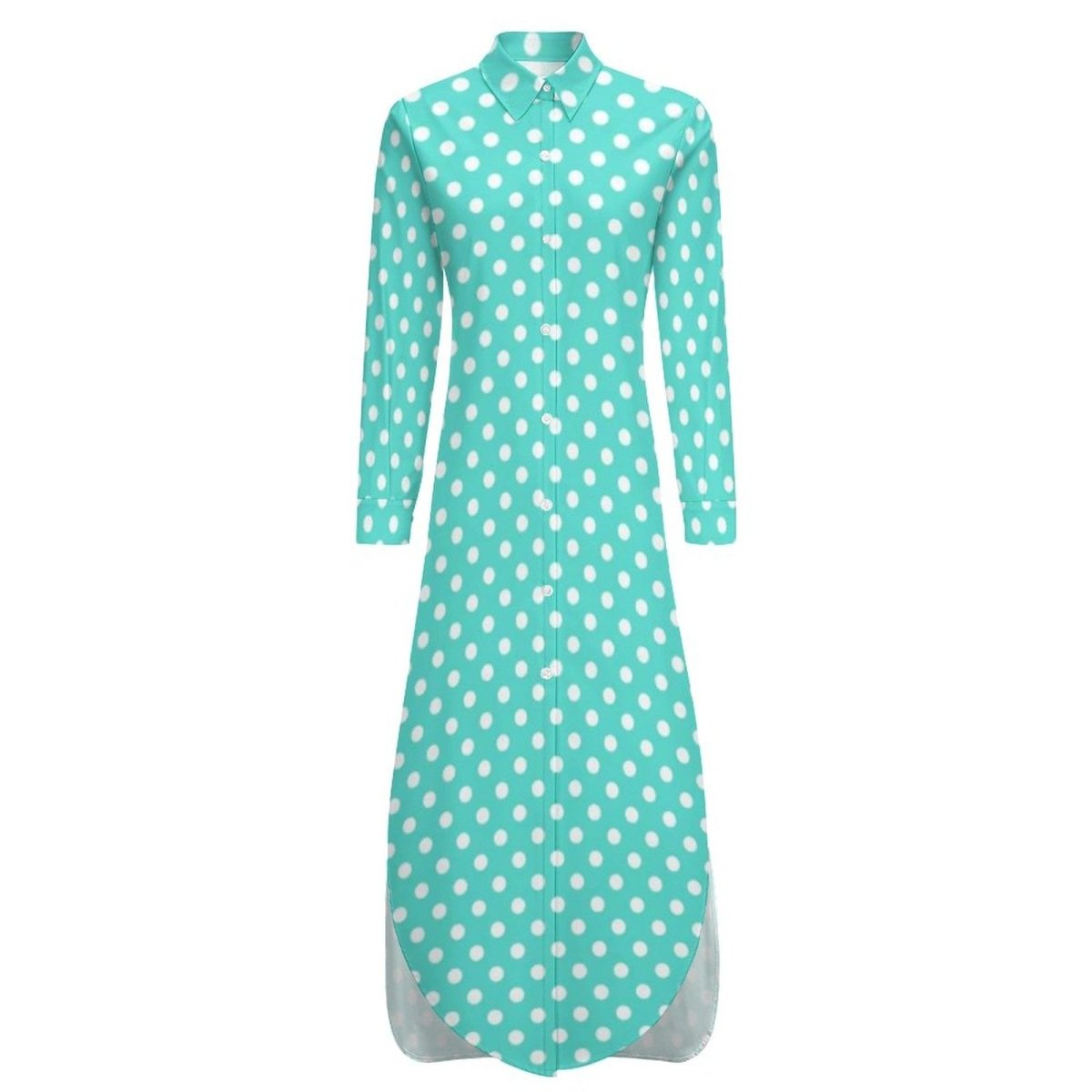 Robe Longue Année 70 Turquoise - Louise Vintage