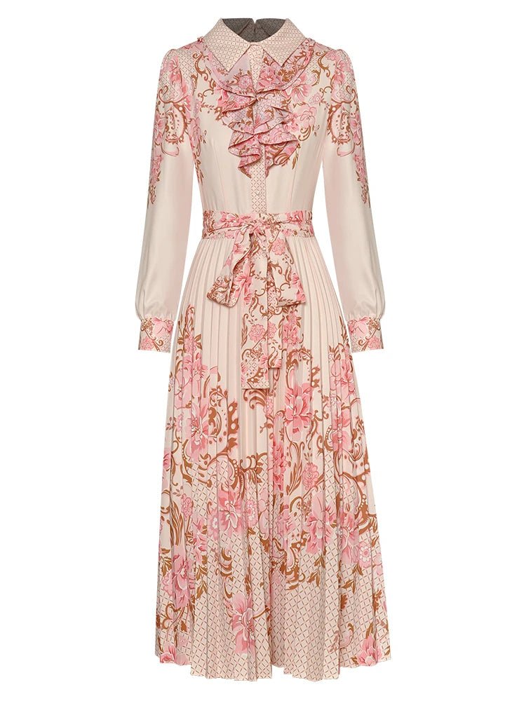 Robe Longue Fleurie Vintage Rose - Louise Vintage
