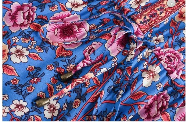 Robe Longue Style Année 70 Violet - Louise Vintage